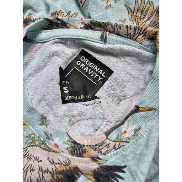 Original Gravity Men's Short Sleeve Cotton T-shirt Samurai Bird Small S - Picture 3 of 6